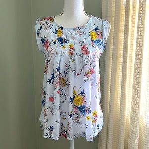 Merona Floral Pleat Top Size XS